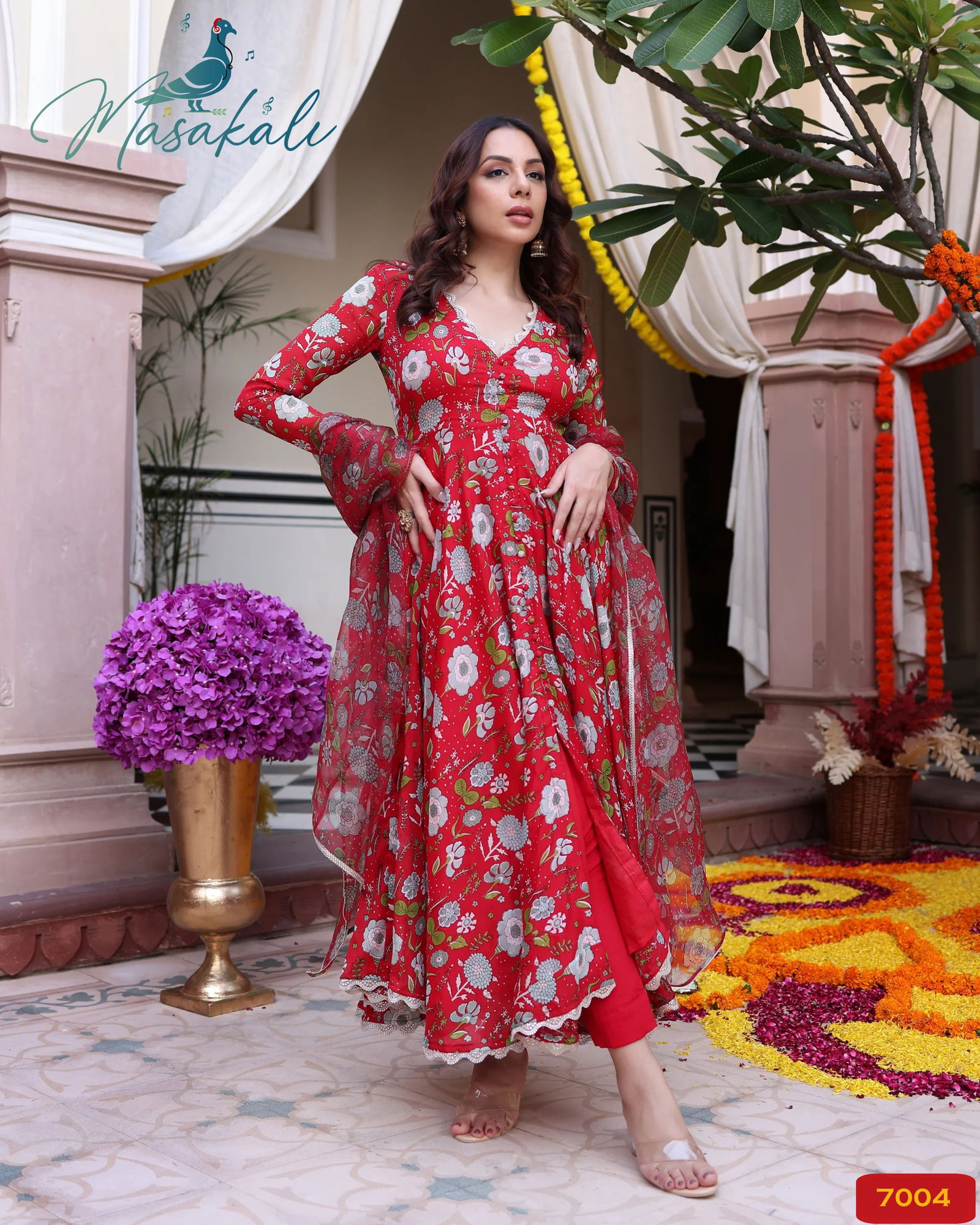 Masakali Vol 07 Masleen Printed Long Anarkali Kurtis With Bottom Dupatta Wholesale Market In Surat